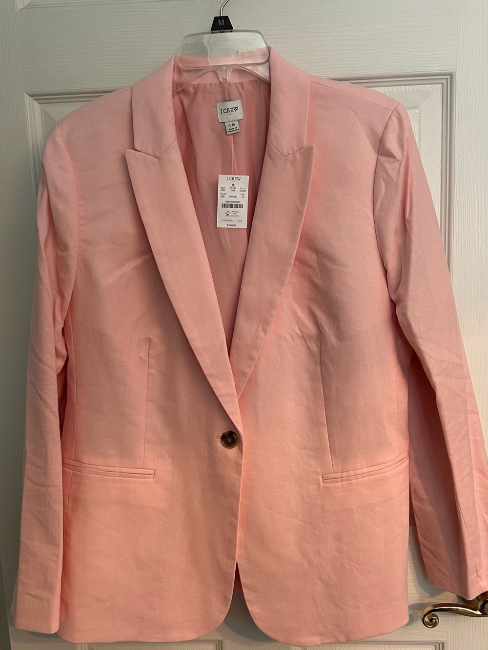 J. Crew Light Pink Single-Button Blazer